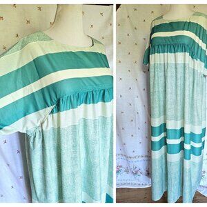 Size 2X to 3X Kimono Sleeve Maxi Dress Vintage Fabric NWT